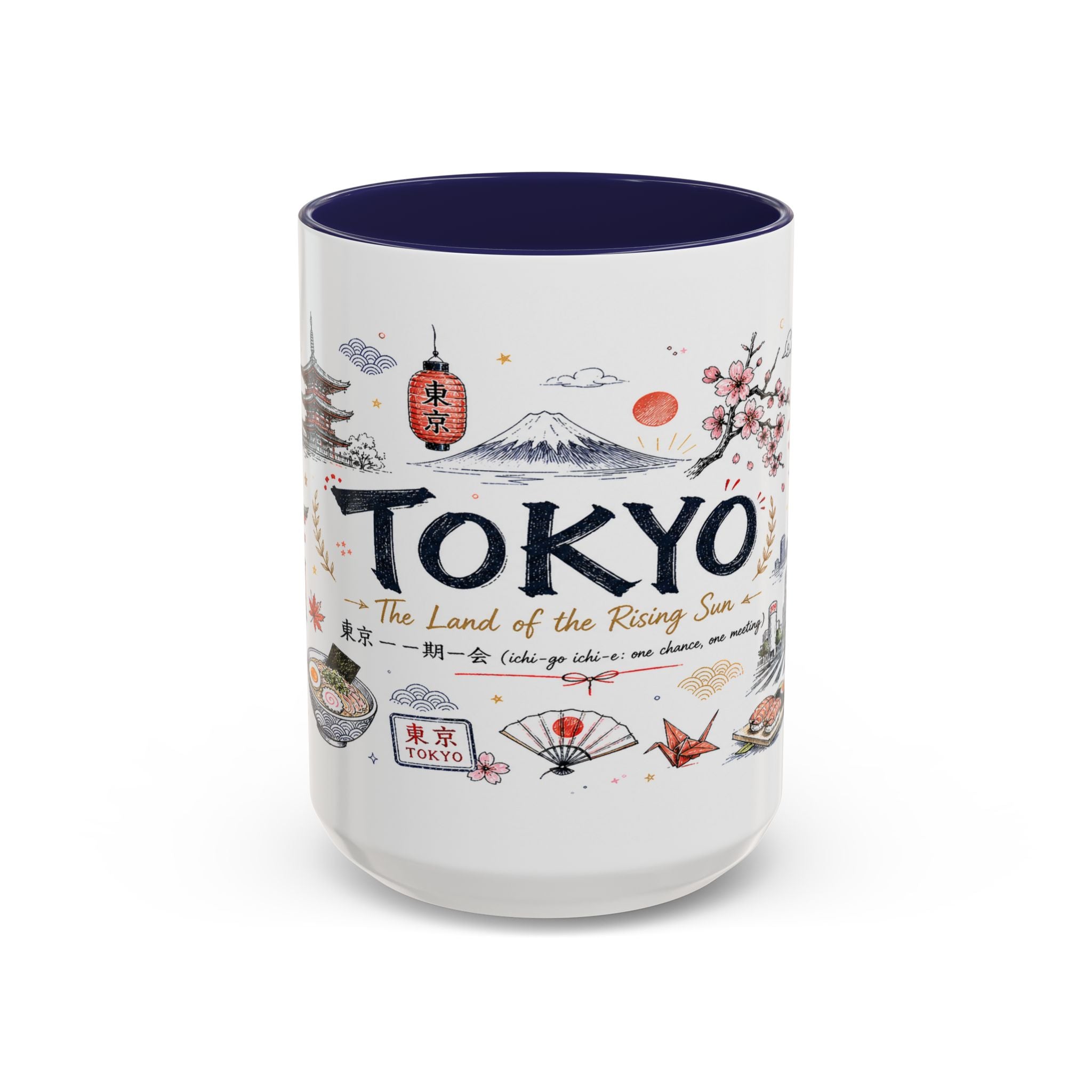 Tokyo Coffee Mug | Japan Souvenir Travel Gift | Accent Color Ceramic 11oz 15oz