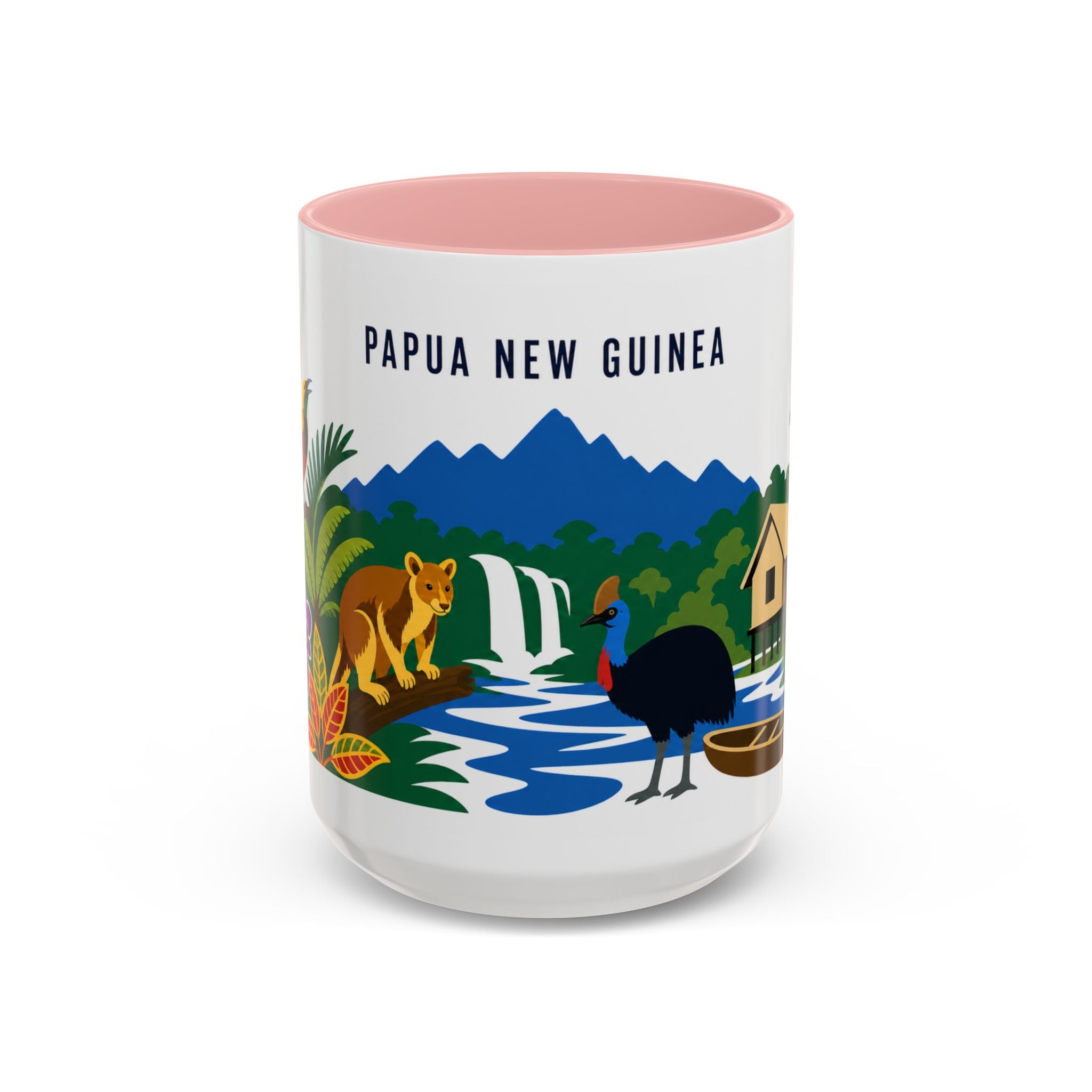 Papua New Guinea Coffee Mug | Travel Souvenir Accent Mug | Country Gift Ceramic Cup 11oz 15oz