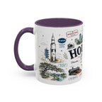 Houston Coffee Mug | Texas Souvenir City Gift | Accent Color Ceramic 11oz 15oz