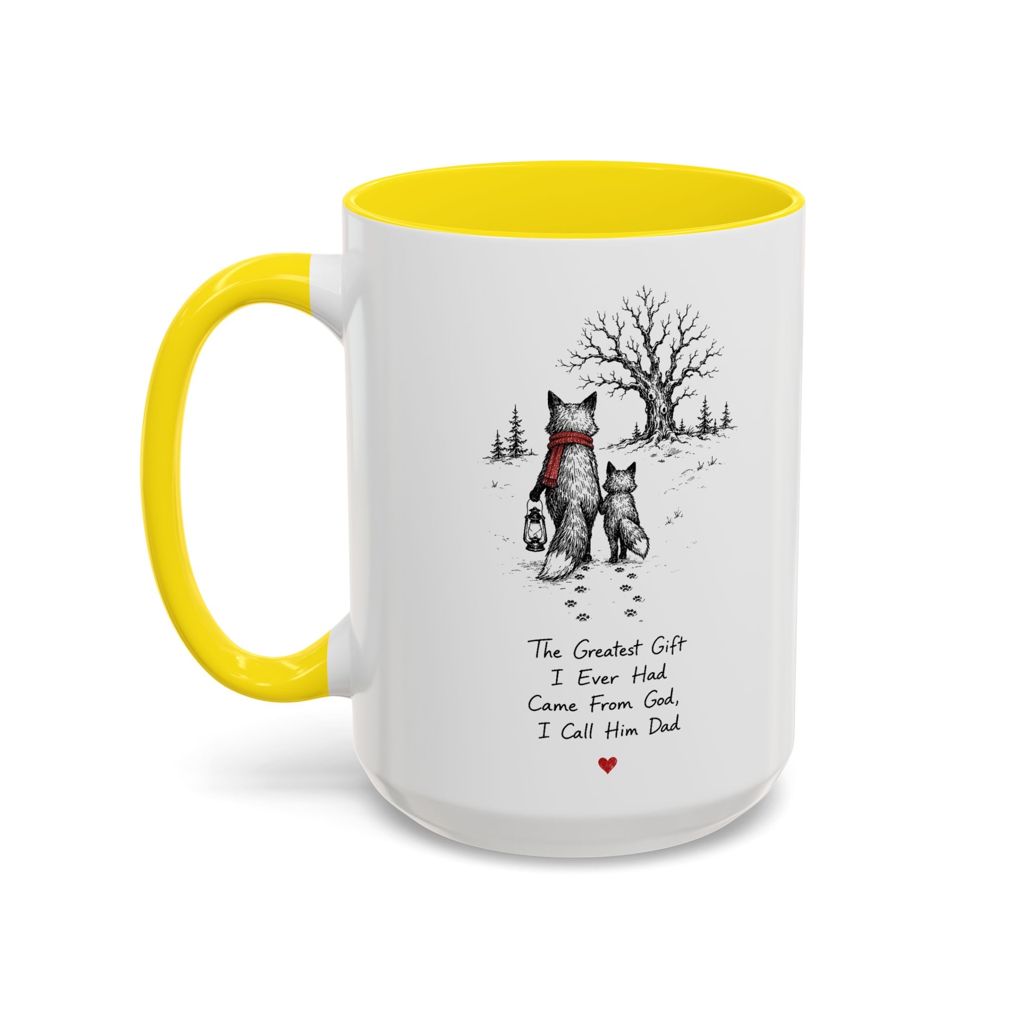 Clever Fox Dad Mug | Father's Day Gift, Accent Ceramic Coffee Cup (11oz or 15oz)