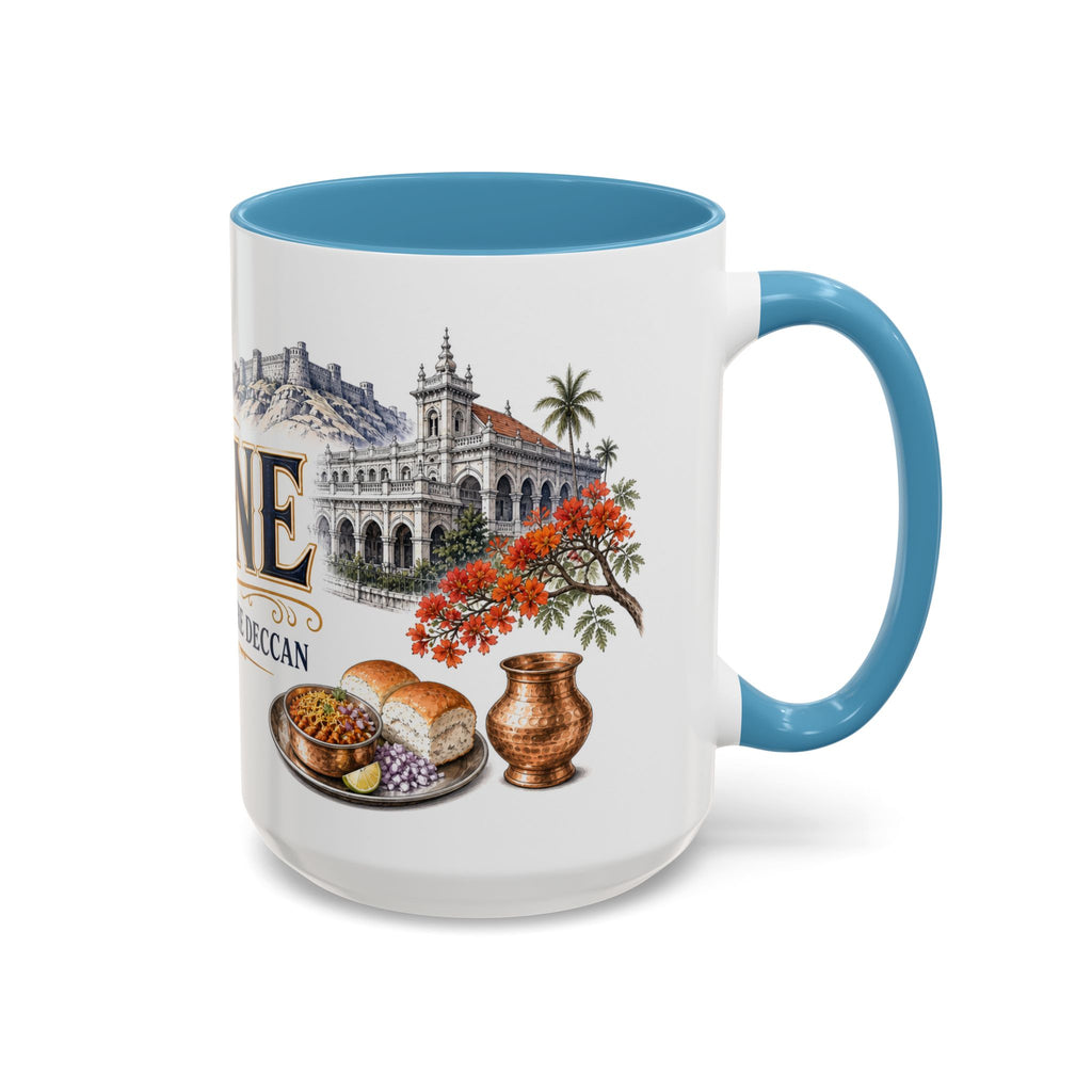 Pune Coffee Mug | India Travel Souvenir | Vintage Illustrated City Gift | 11 oz 15 oz Accent Mug