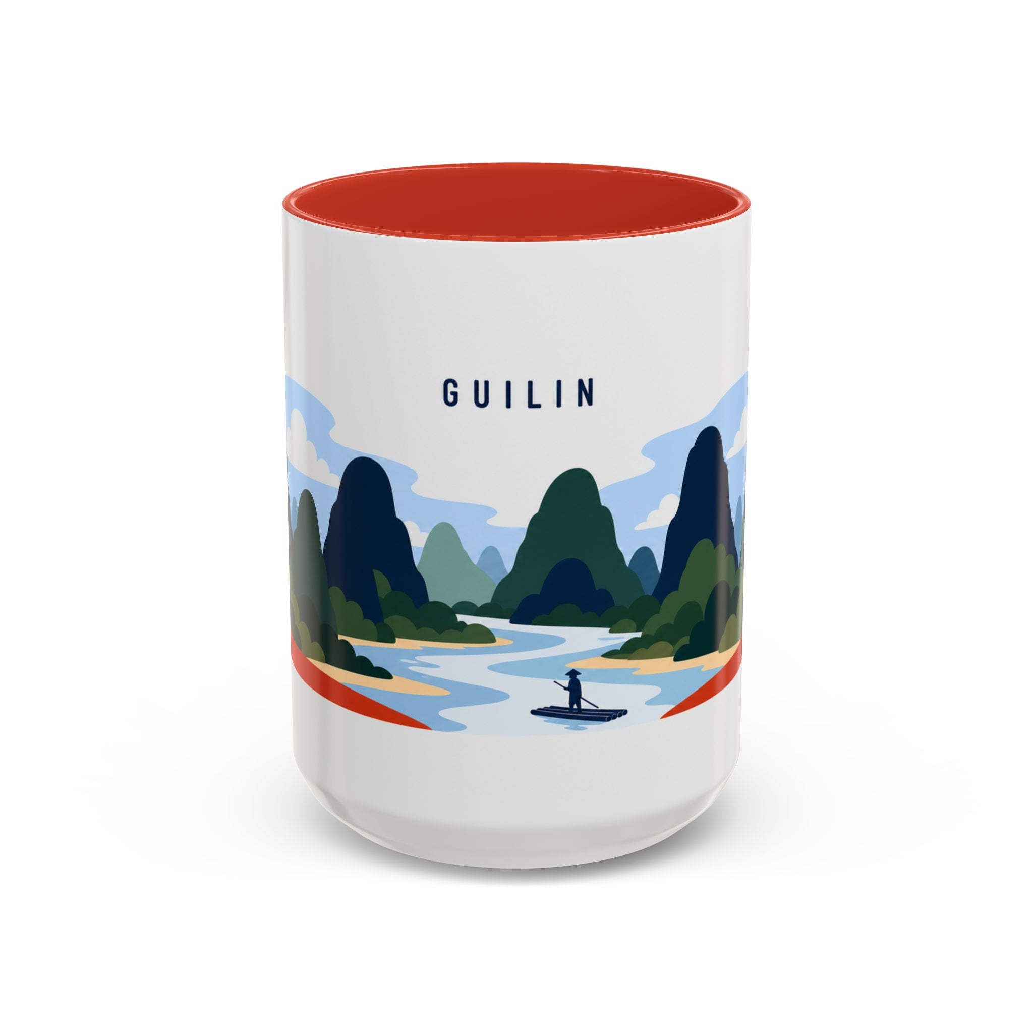 Guilin Coffee Mug | Travel Destination Souvenir Gift | Accent Color Ceramic 11oz 15oz