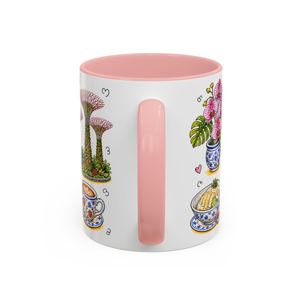 Singapore Illustrated Travel Mug | City Souvenir Accent Coffee Mug | 11oz 15oz Ceramic Cup