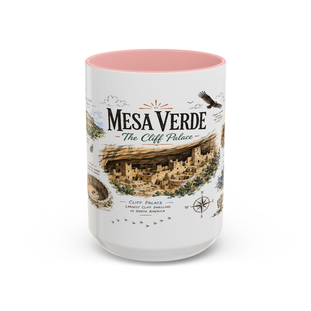 Mesa Verde National Park Coffee Mug | Colorado Ancient Cliff Dwellings Gift | Accent Color Ceramic 11oz 15oz