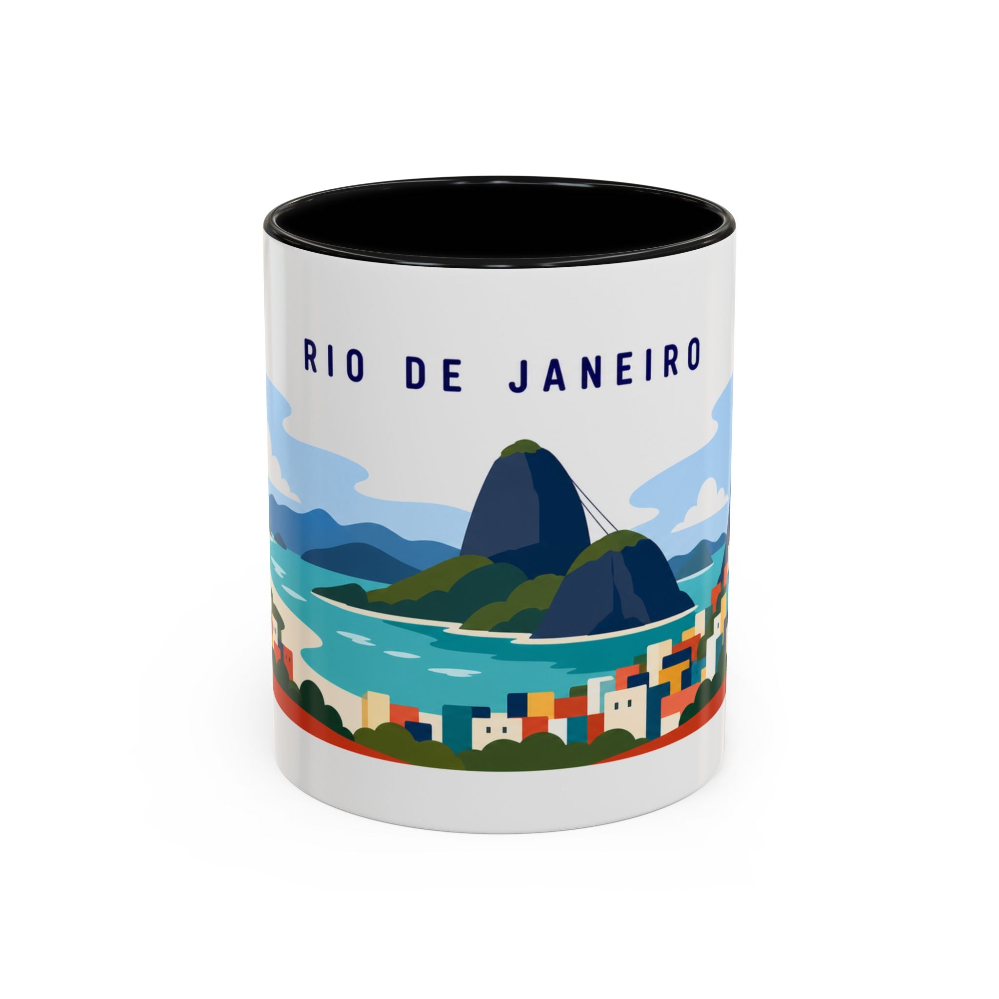 Rio de Janeiro Coffee Mug | Travel Destination Souvenir Gift | Accent Color Ceramic 11oz 15oz