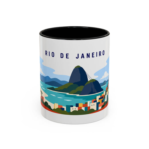 Rio de Janeiro Coffee Mug | Travel Destination Souvenir Gift | Accent Color Ceramic 11oz 15oz