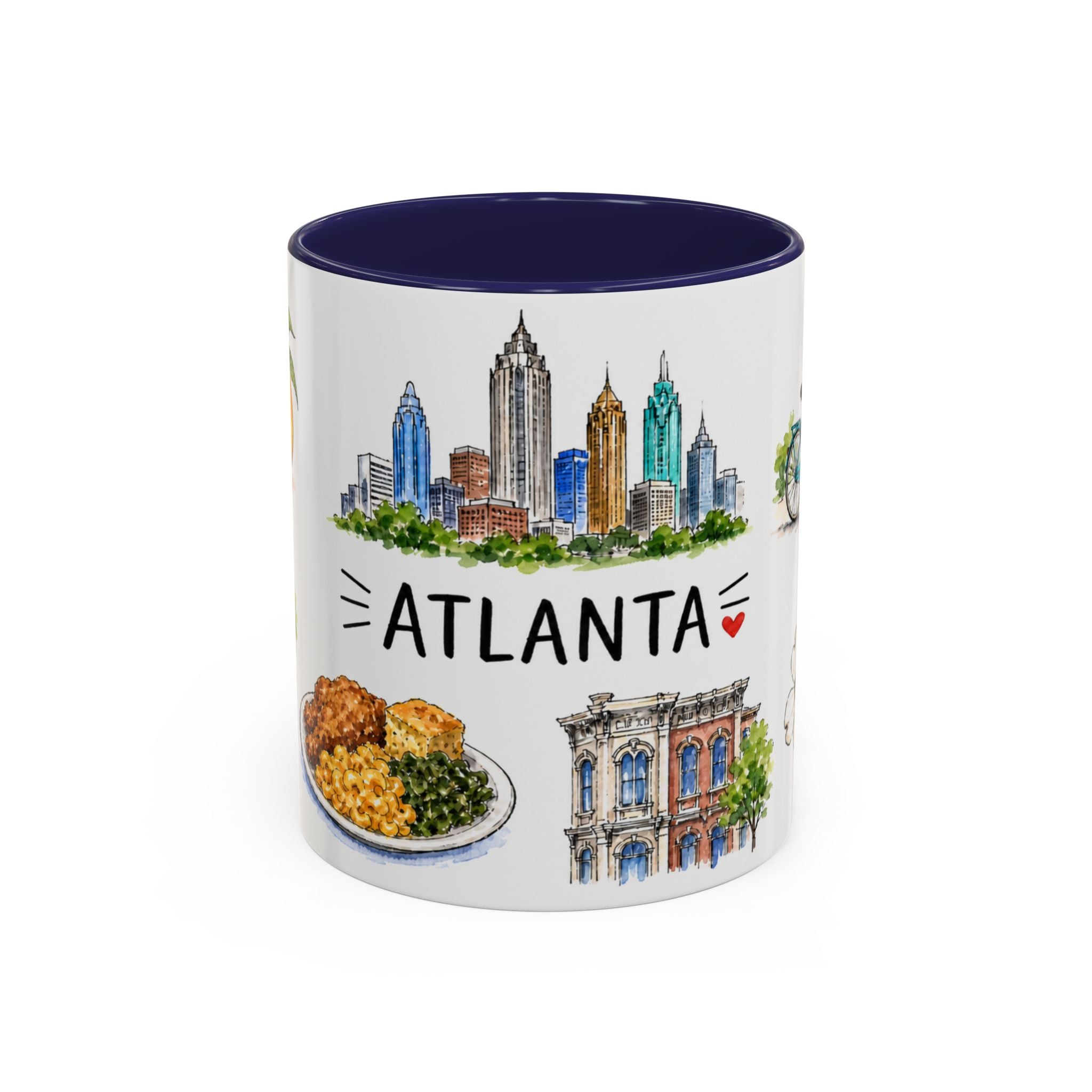 Atlanta Illustrated Travel Mug | City Souvenir Accent Coffee Mug | 11oz 15oz Ceramic Cup