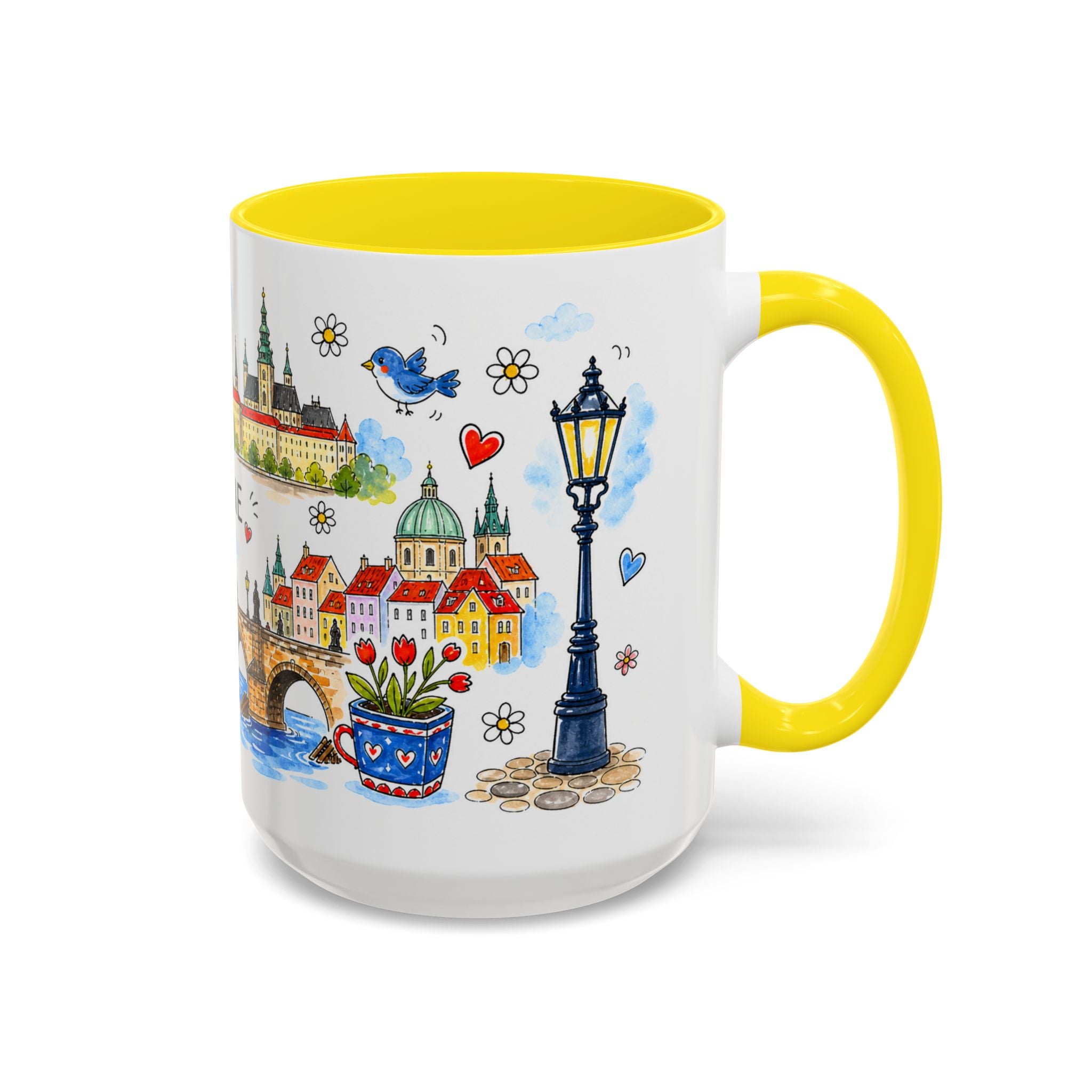 Prague Travel Mug | European City Souvenir Accent Coffee Mug | 11oz 15oz Ceramic Cup