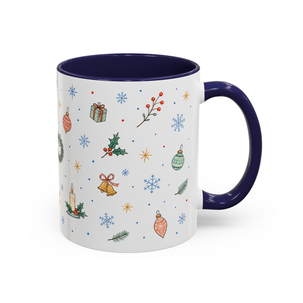 Christmas Ornament Mug | Snowflake Watercolor Holiday Gift | Accent Cup 11oz 15oz