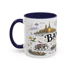 Bangkok Coffee Mug | Thailand Souvenir Travel Gift | Accent Color Ceramic 11oz 15oz