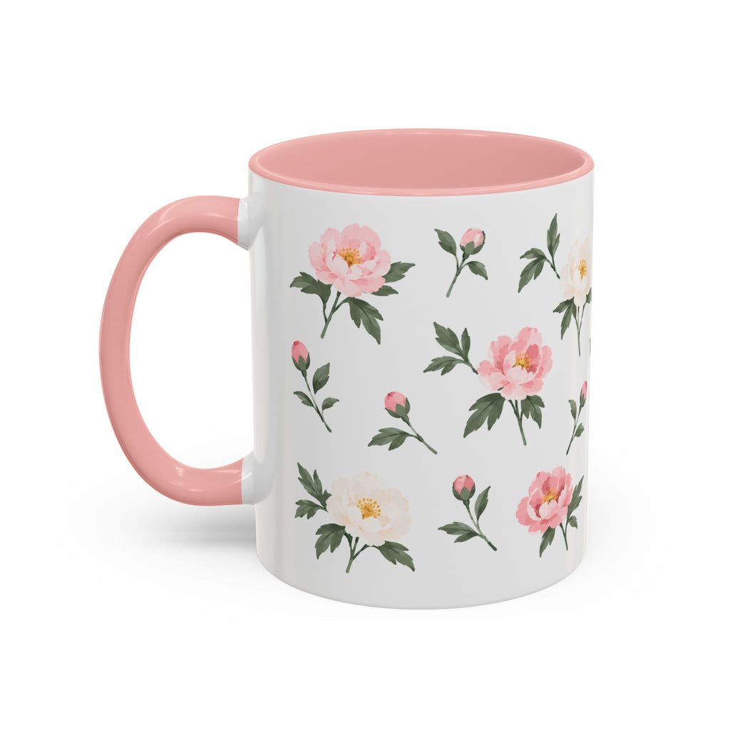 Indiana Peony Mug, State Flower Floral Coffee Cup, 11oz Botanical Gift