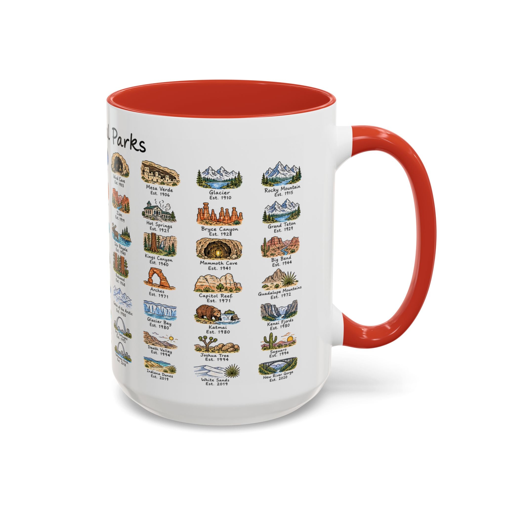 63 National Parks Mug | U.S. Parks Coffee Cup | Park Bucket List Gift | Road Trip Hiking Camping Souvenir