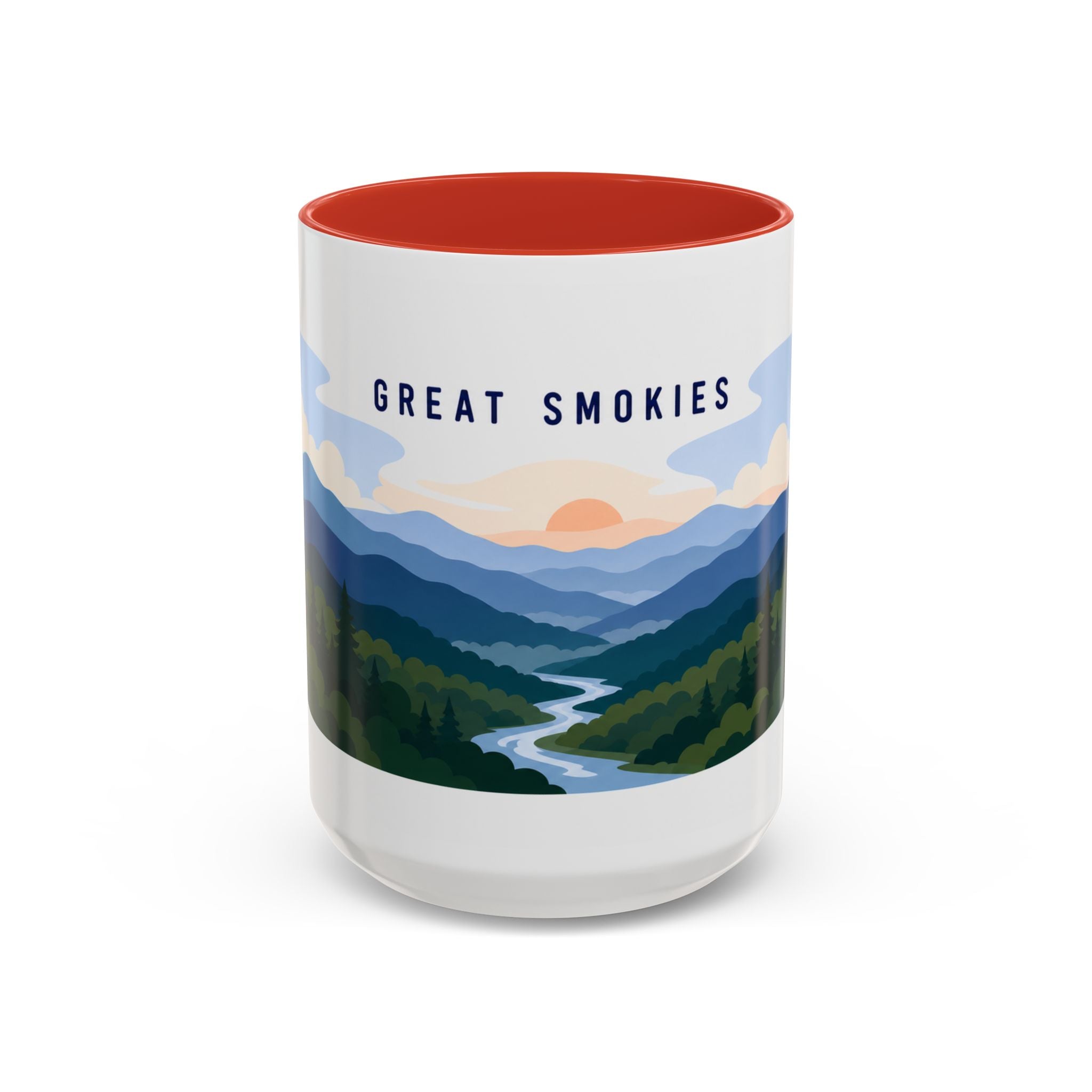 Great Smoky Mountains National Park Coffee Mug | Solid Color Block Park Souvenir | 11oz 15oz Accent Mug