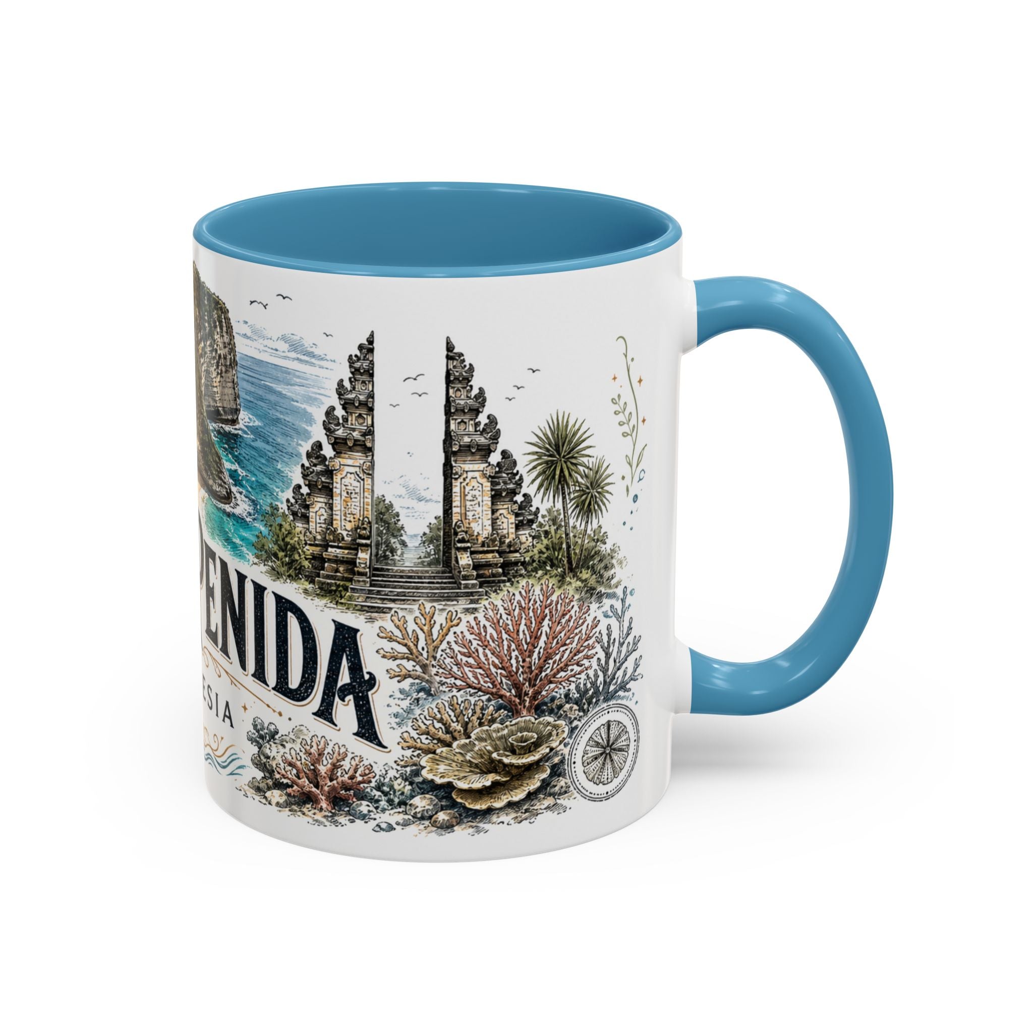 Nusa Penida Mug, Indonesia Travel Souvenir, Bucket List Gift, Accent Ceramic Coffee Mug 11oz 15oz