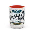 Iceland Ring Road Coffee Mug | Travel Destination Souvenir Gift | Accent Color Ceramic 11oz 15oz
