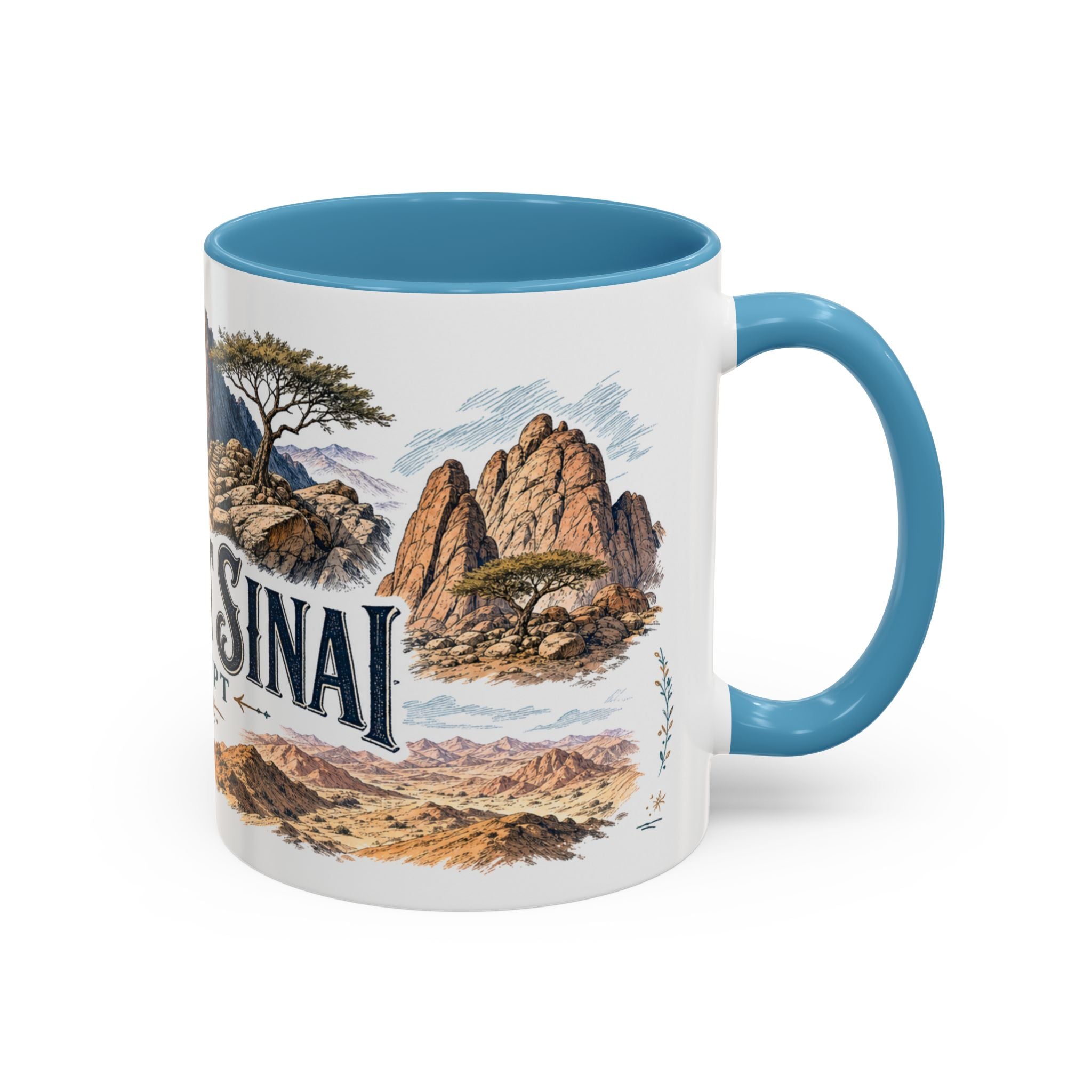 Mount Sinai Mug, Egypt Travel Souvenir, Bucket List Gift, Accent Ceramic Coffee Mug 11oz 15oz