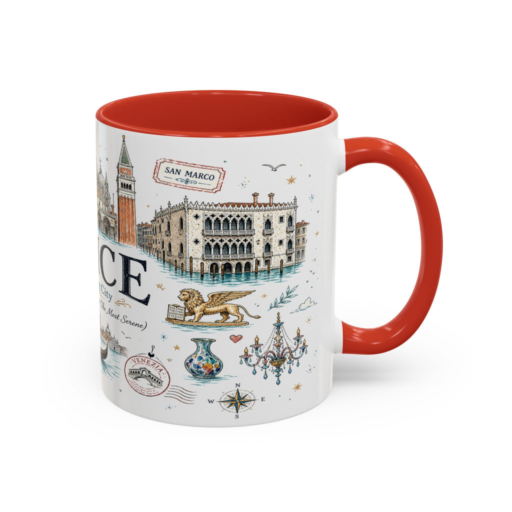 Venice Coffee Mug | Italy Souvenir Travel Gift | Accent Color Ceramic 11oz 15oz