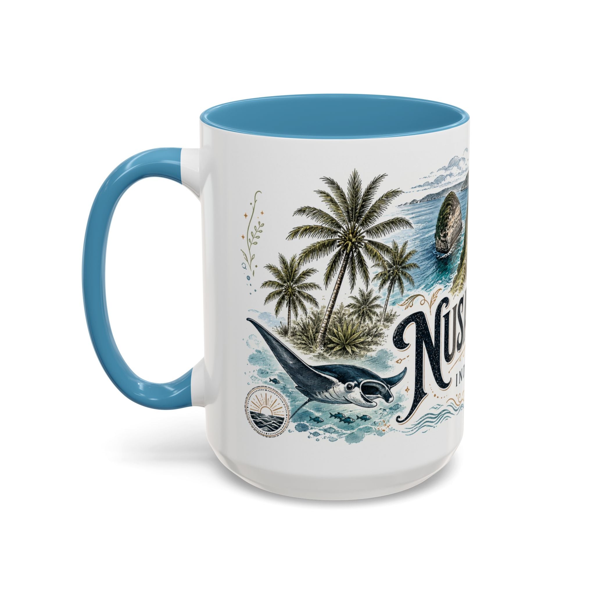Nusa Penida Mug, Indonesia Travel Souvenir, Bucket List Gift, Accent Ceramic Coffee Mug 11oz 15oz