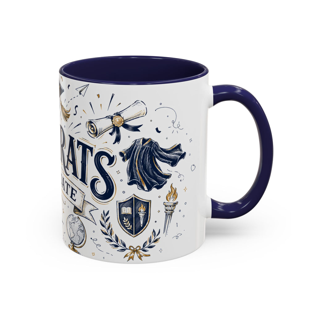 Congrats Graduate Coffee Mug | Class of 2026 Graduation Gift | Accent Color Ceramic 11oz 15oz