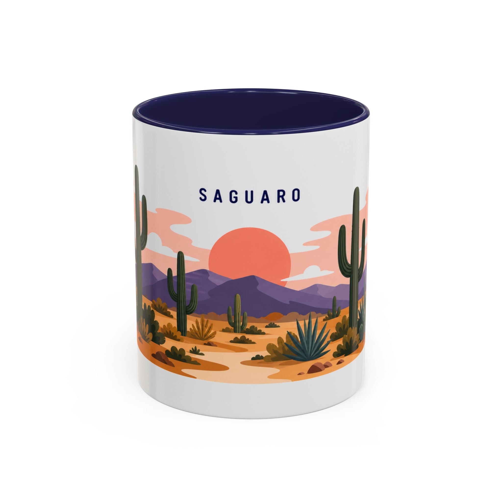 Saguaro National Park Coffee Mug | Solid Color Block Park Souvenir | 11oz 15oz Accent Mug