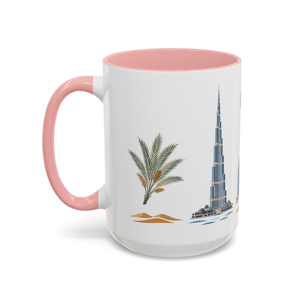 Dubai Coffee Mug | United Arab Emirates Travel Souvenir | Porcelain Decal City Gift | 11oz 15oz Accent Mug