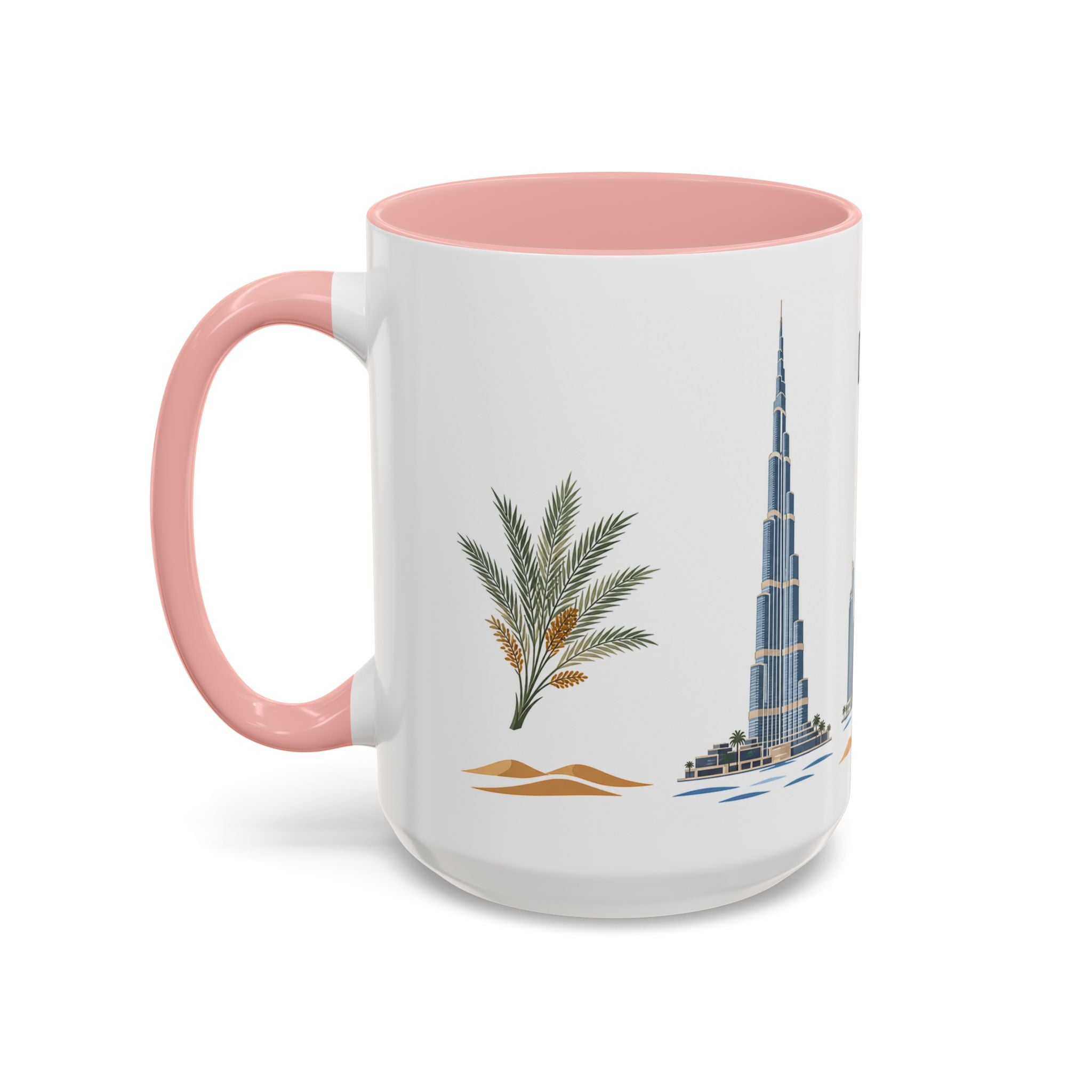 Dubai Coffee Mug | United Arab Emirates Travel Souvenir | Porcelain Decal City Gift | 11oz 15oz Accent Mug