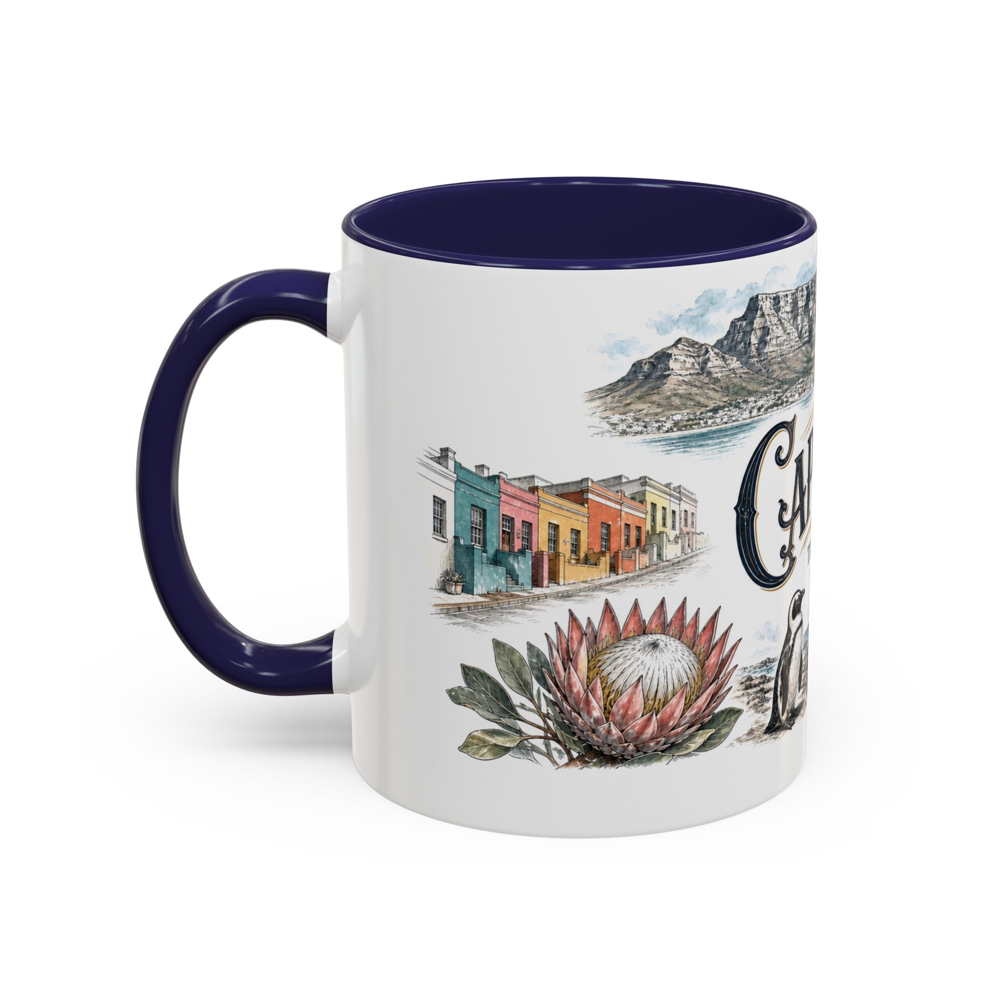 Cape Town Coffee Mug | South Africa Travel Souvenir | Vintage Illustrated City Gift | 11 oz 15 oz Accent Mug