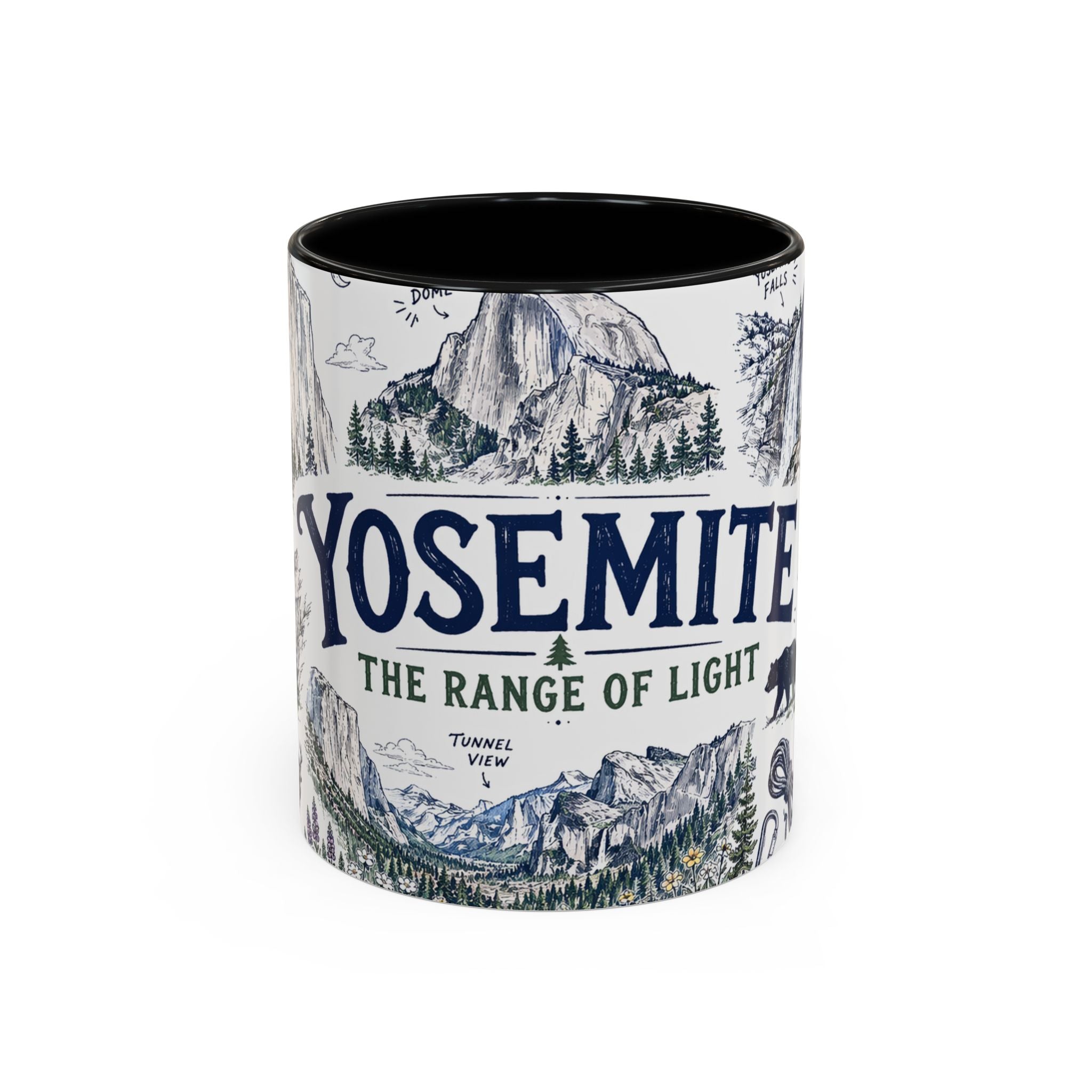 Yosemite National Park Coffee Mug | Hiking Camping Nature Gift | Accent Color Ceramic 11oz 15oz