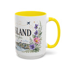 Rhode Island State Map Mug | Botanical Seaside Accent Cup (11oz or 15oz)