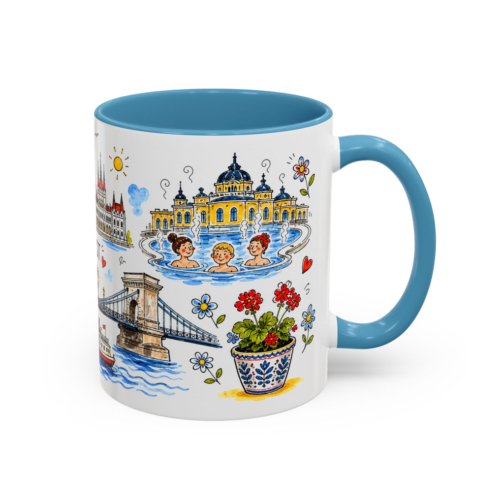 Budapest Travel Mug | European City Souvenir Accent Coffee Mug | 11oz 15oz Ceramic Cup