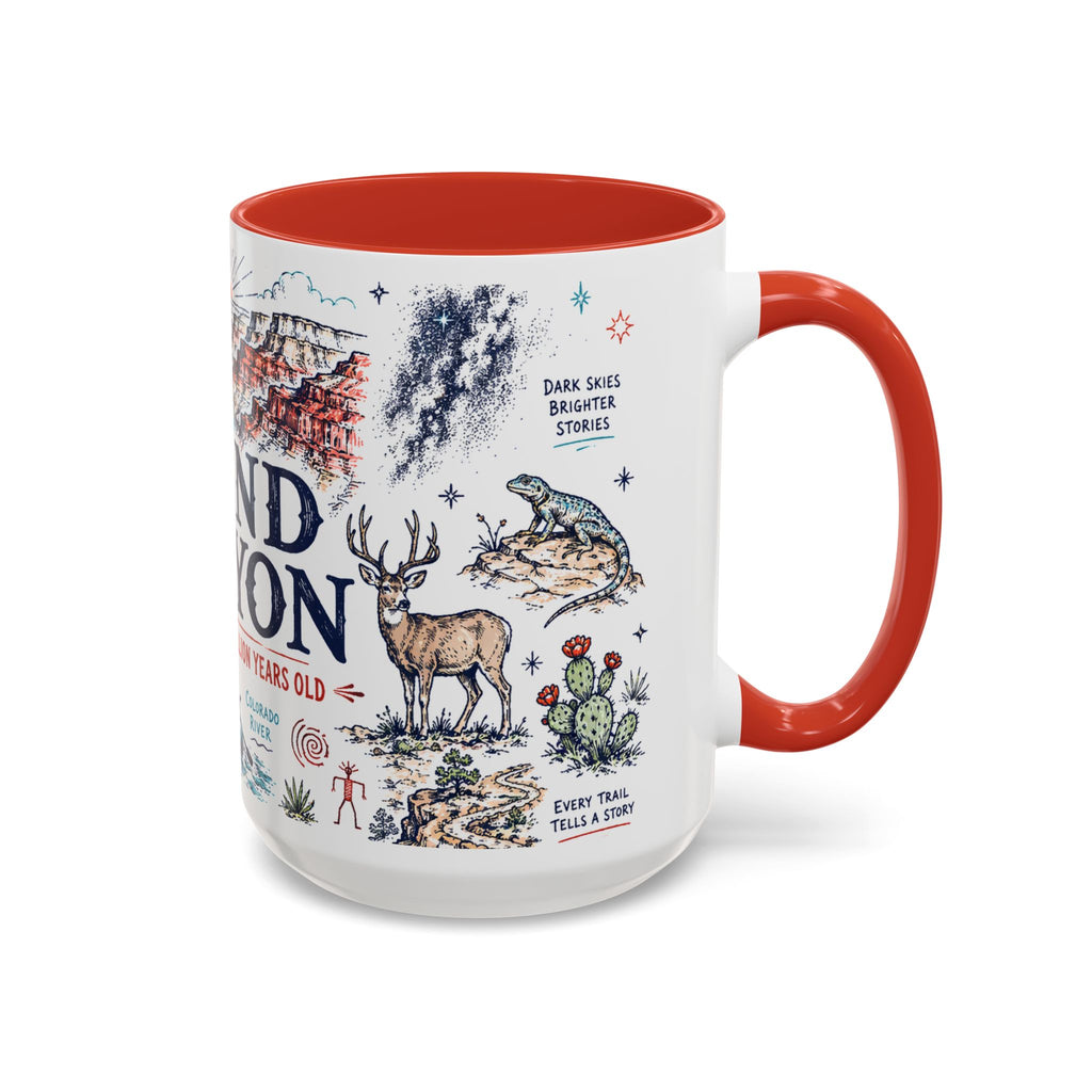 Grand Canyon National Park Coffee Mug | Hiking Camping Nature Gift | Accent Color Ceramic 11oz 15oz