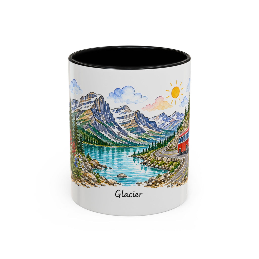 Glacier National Park Mug | US Travel Souvenir Accent Coffee Mug | 11oz 15oz Ceramic Cup