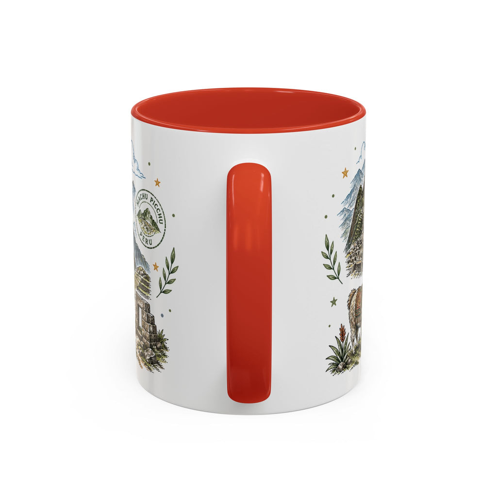 Machu Picchu Coffee Mug | Travel Destination Souvenir Gift | Accent Color Ceramic 11oz 15oz