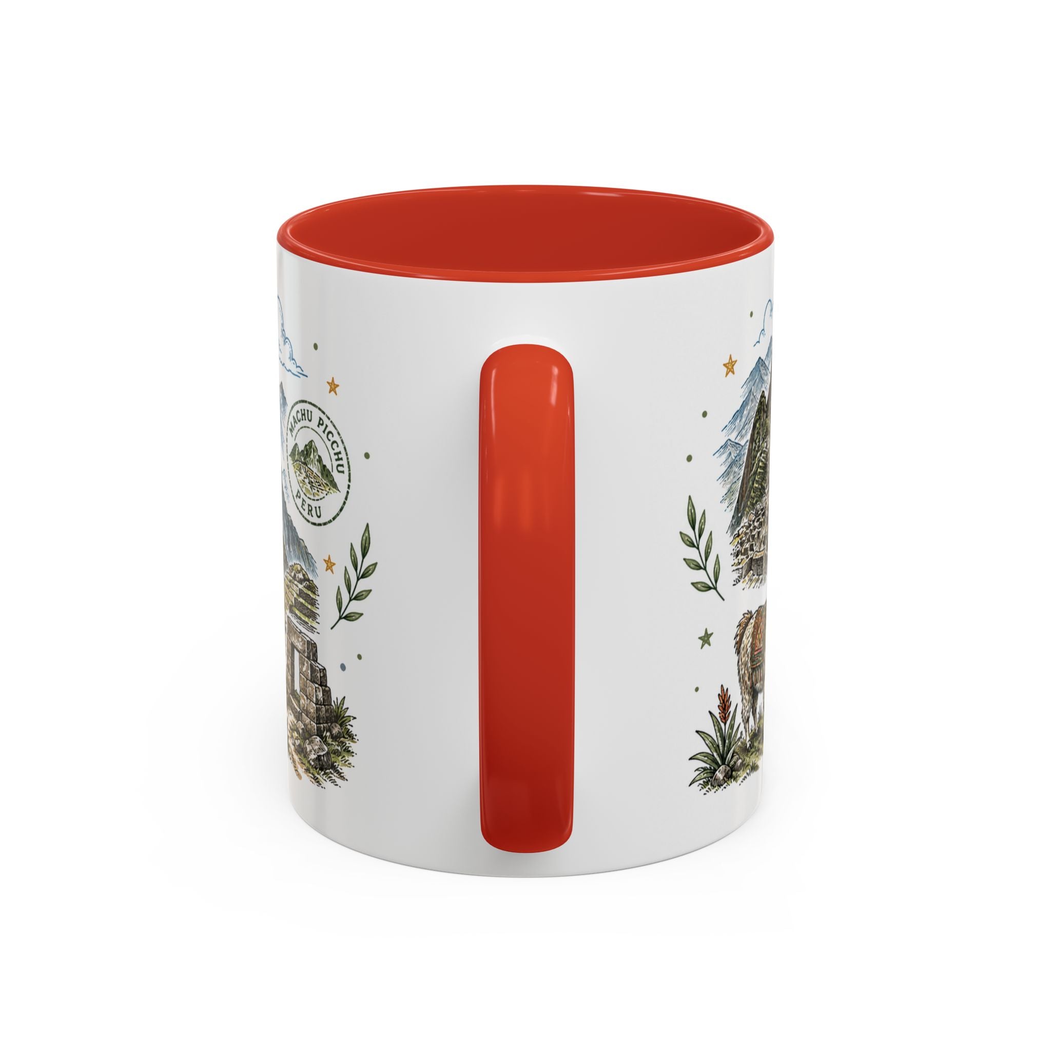 Machu Picchu Coffee Mug | Travel Destination Souvenir Gift | Accent Color Ceramic 11oz 15oz