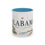 Alabama State Map Mug | Coastal Scenery, Botanical Accents, Homesick Gift
