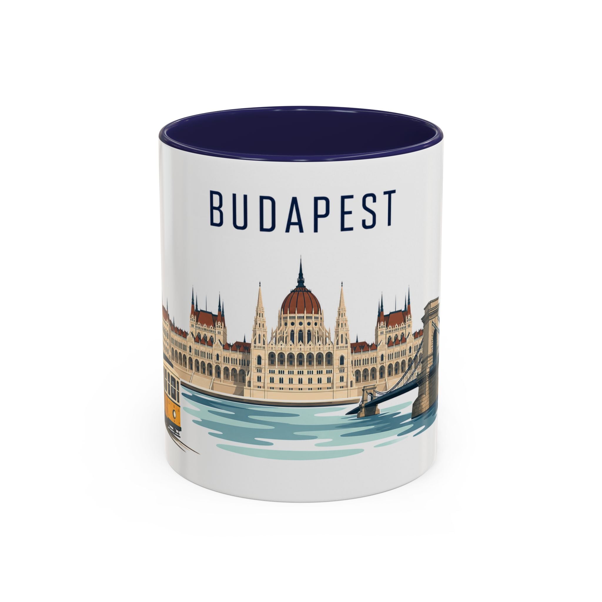Budapest Coffee Mug | Hungary Travel Souvenir | Porcelain Decal City Gift | 11oz 15oz Accent Mug
