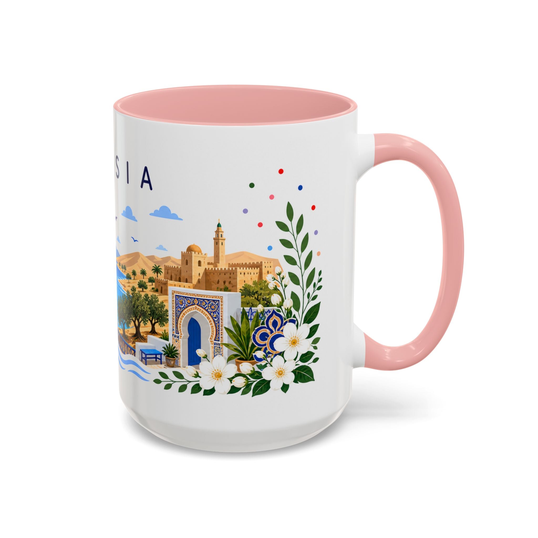 Tunisia Coffee Mug | Travel Souvenir Accent Mug | Place Gift Ceramic Cup 11oz 15oz