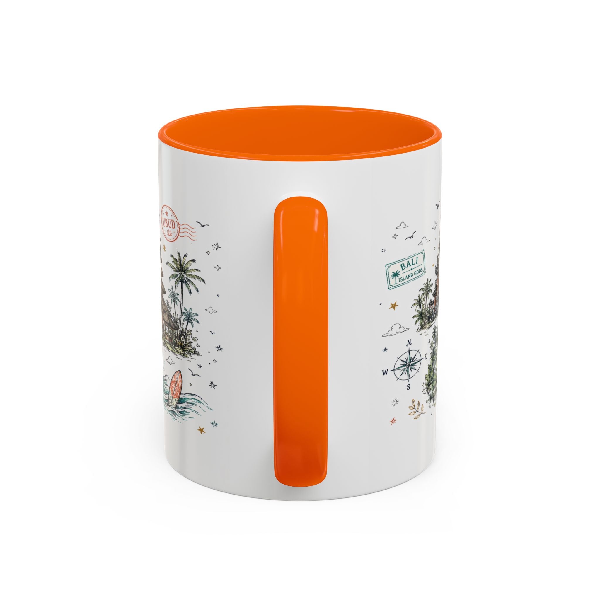 Bali Coffee Mug | Indonesia Souvenir Travel Gift | Accent Color Ceramic 11oz 15oz