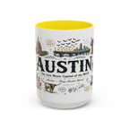 Austin Coffee Mug | Texas Souvenir City Gift | Accent Color Ceramic 11oz 15oz