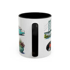 Detroit Illustrated Travel Mug | City Souvenir Accent Coffee Mug | 11oz 15oz Ceramic Cup