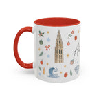 Antwerp Christmas Mug | Watercolor Travel Souvenir | Holiday Gift | Accent Ceramic Coffee Cup 11oz 15oz