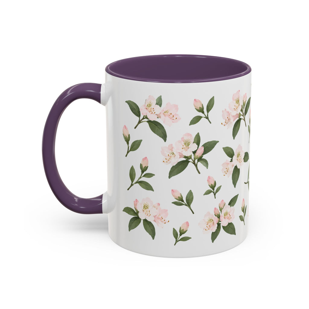 West Virginia Rhododendron Mug, State Flower Floral Coffee Cup, 11oz Botanical Gift