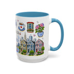 San Francisco Illustrated Travel Mug | City Souvenir Accent Coffee Mug | 11oz 15oz Ceramic Cup