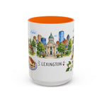 Lexington Illustrated Travel Mug | City Souvenir Accent Coffee Mug | 11oz 15oz Ceramic Cup
