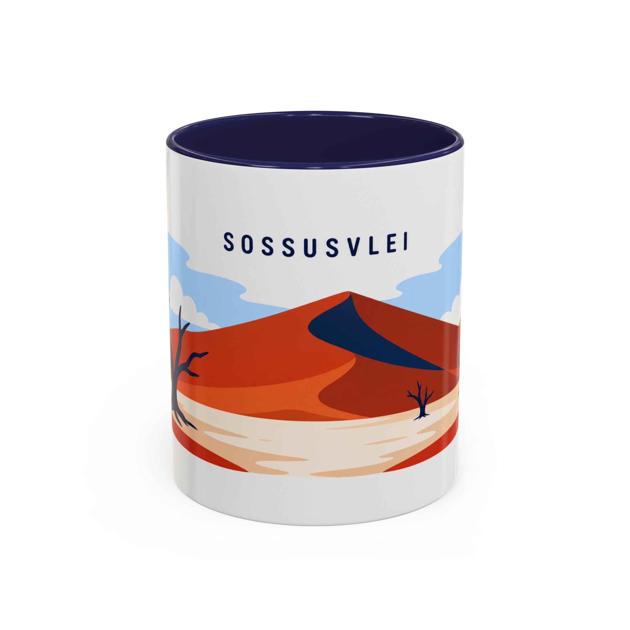 Sossusvlei Coffee Mug | Travel Destination Souvenir Gift | Accent Color Ceramic 11oz 15oz