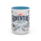 Adventure Awaits Coffee Mug | Class of 2026 Graduation Gift | Accent Color Ceramic 11oz 15oz