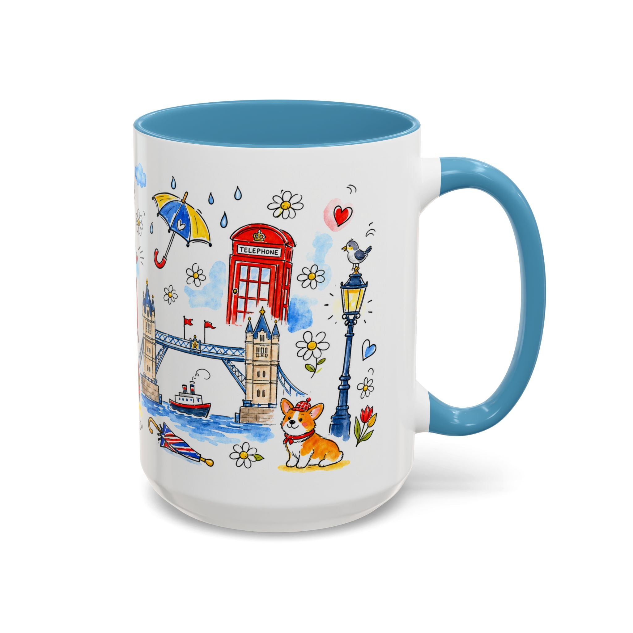 London Travel Mug | European City Souvenir Accent Coffee Mug | 11oz 15oz Ceramic Cup