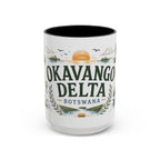 Okavango Delta Coffee Mug | Travel Destination Souvenir Gift | Accent Color Ceramic 11oz 15oz