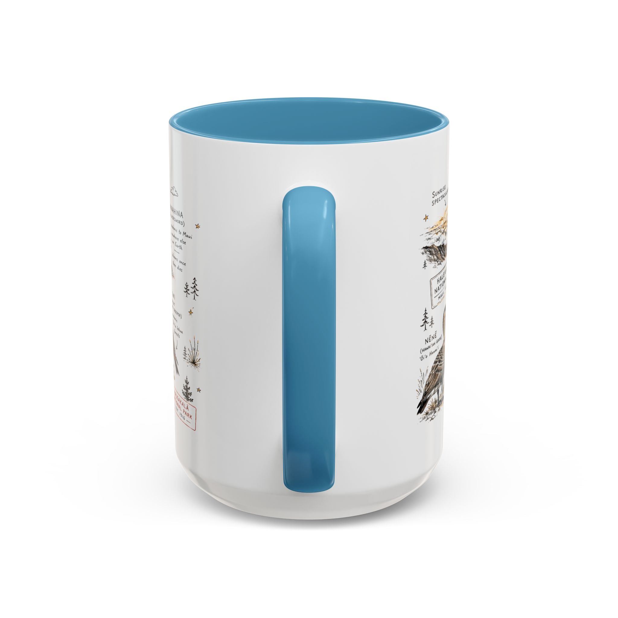 Haleakala National Park Coffee Mug | Hawaii Maui Sunrise Crater Gift | Accent Color Ceramic 11oz 15oz