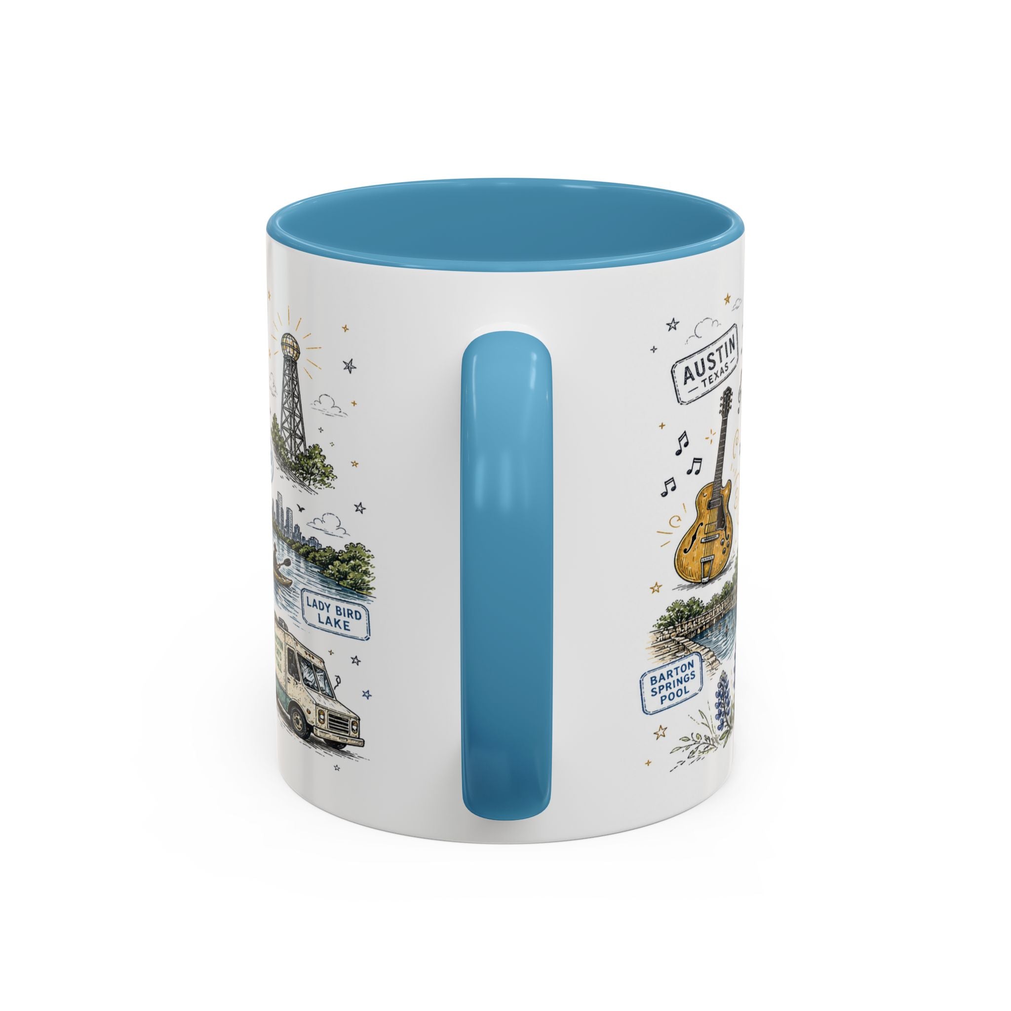 Austin Coffee Mug | Texas Souvenir City Gift | Accent Color Ceramic 11oz 15oz